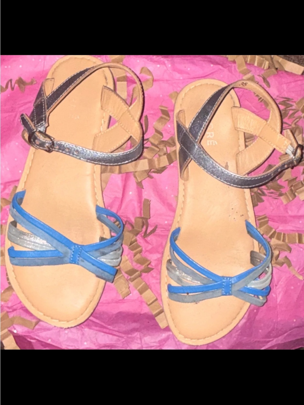 Blue & Silver Strappy Women’s Sandals